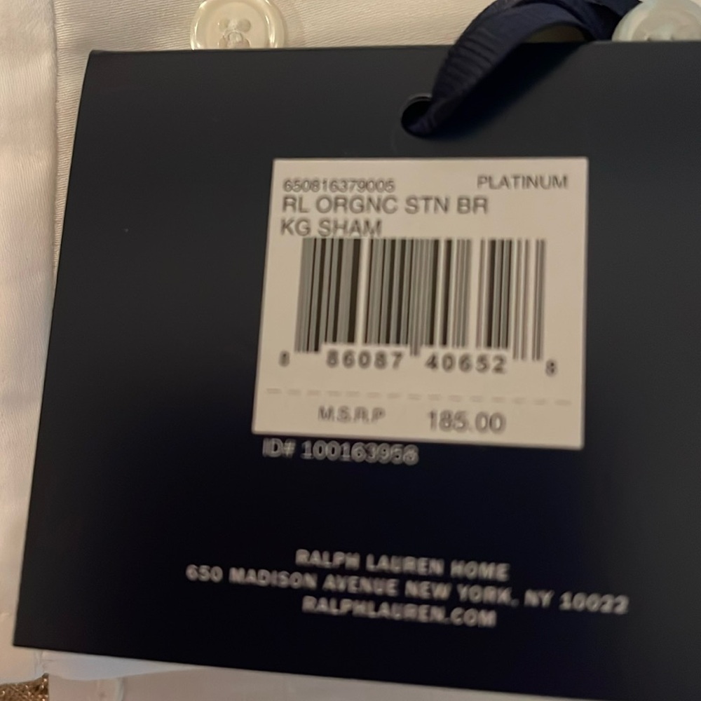 Ralph Lauren 100% Organic Sateen Border King Sham